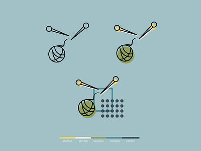 Seamstress (Knit) Logo Palette adobeillustator branding design flat icon illustration knit knitting logo ui vector