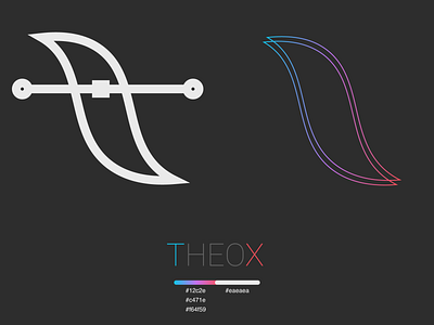 Logo design "THEOX" white and color adobeillustator ai branding design flat icon illustration line logo simple typography ui ux vector