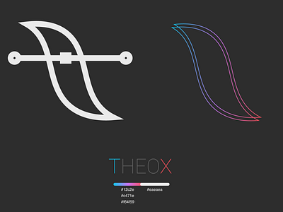 Logo design "THEOX" white and color