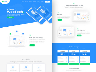 WebTech. Landing Page animation app animation app design design home home pagedesign illustration inovation landing page mobile app mobile app design typography ui ui ux web web design