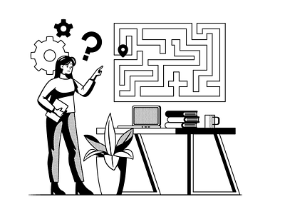 Problem Solving business character illustration labyrinth problem solving vector
