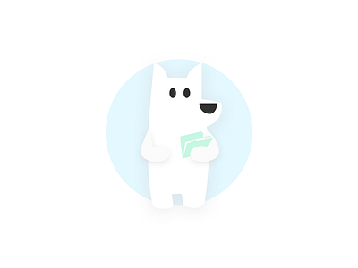 Bob holding a folder app design dog dog illustration illustration