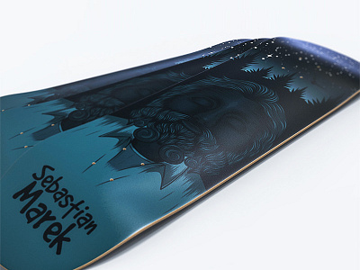 Skateboard design beard deck forest skate skateart skateboard