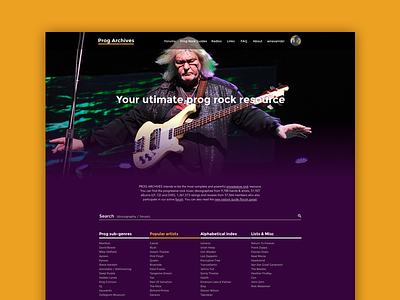 Progarchives Redesign Study I music redesign site