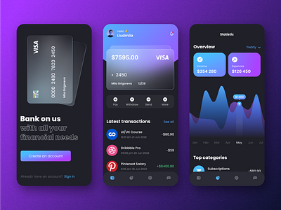 Banking app - Design study case android app application bank banking daily ui dailyui design finance ios like money page design transactions ui ui design uidesign user experience ux