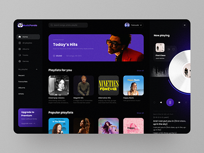 Music player - Daily UI concept daily ui dailyui dashboard design music music player page design player songs ui design uidesign web
