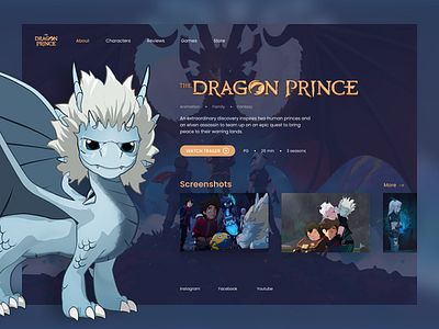 The Dragon Prince - Concept cartoon design dragon page page design the dragon prince ui ui design uidesign ux web