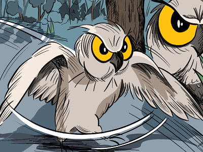 Owl comic drawing illustration owl