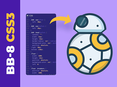 BB-8 - CSS3 only animation bb8 code codepen coding css css3 front end html illustration motion design starwars ui ui design user interface