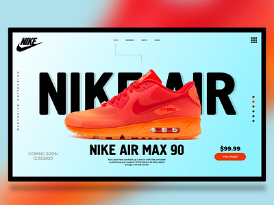 Nike air promo page adaptive conceptweb designsite landingpage nike onepage responsive site ui uiweb ux web webdesign webdesigning