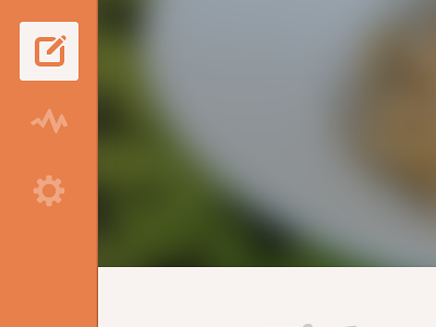 Side menu and icons side menu icons edit compose stats orange blur