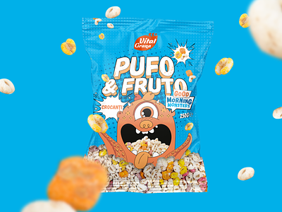 Morning Monster | Pufarin cereals character design graphic design illustration mascot moster procreate romania