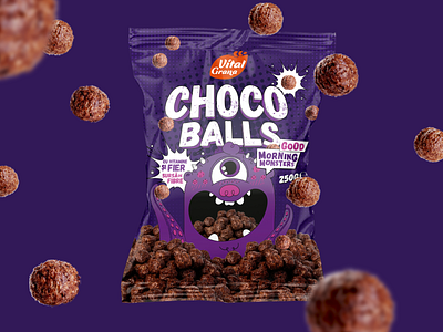 Morning Monster | Choco Balls balls cereals character choco graphic design illustration mascot monster procreate romania