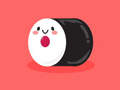 Sushi Roll cute food illustration sushi vector