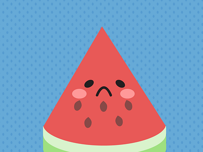 Watermeloncholy cute food food pun funny illustration pun vector