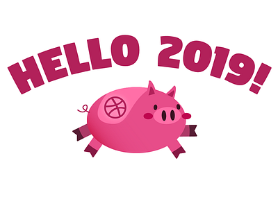 Hello 2019 2019 cute illustration vector year of the pig