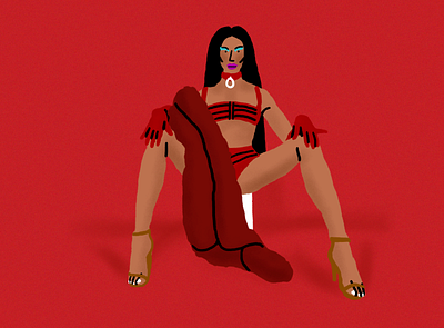 Category is: legs dragqueen illustration naomismalls red rupaul