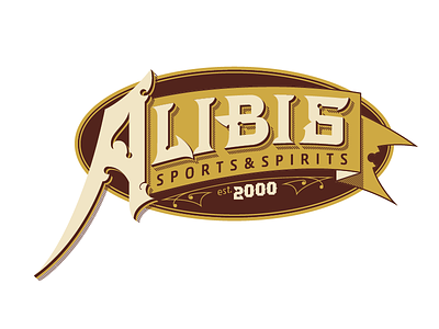 Alibis Sports & Spirits logo logotype sign type typography victorian vintage modern