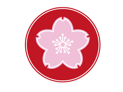 Cherry Blossom Icon 5 point blossom cherry circle flower icon pink red