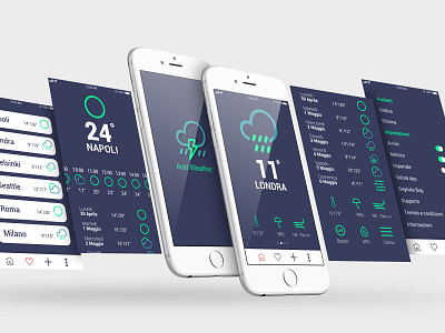 Acid Weather adobe xd app app concept design dribbble ui weather app