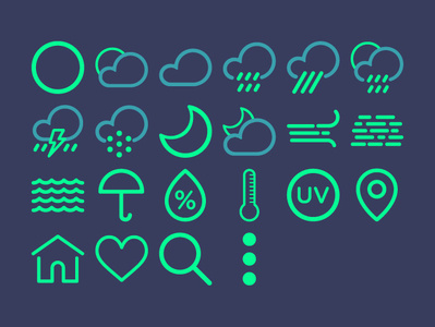 Icon Set design dribbble icon icon app ui weather icon