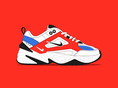 Nike M2K Tekno design dribbble flat icon nike red shot vector