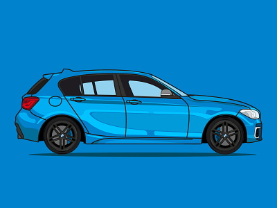 BMW Serie 1 blue bmw car dribbble illustration illustrator vector