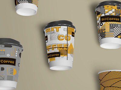 Paper cup design coffee coffee cup gradient coffee shop design geometry graphic design paper cup