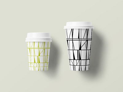 Paper cup design cup design line print