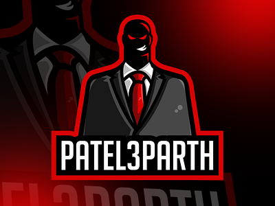 Dark Man With Suit  Mascot Logo