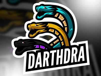 3 Different Color Hydra Mascot Logo