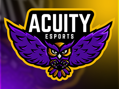 Owl Mascot Logo branding design esports esportslogo illustration illustrator logo mascot logo mascot logo design purple vector yellow