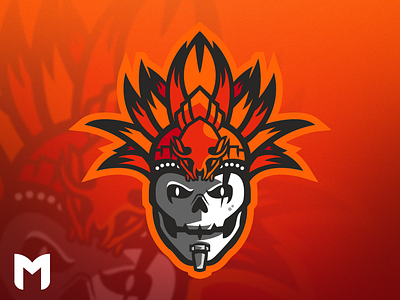 Skull Aztec God Mascot Logo branding design illustration logo mascot logo mascot logo design vector