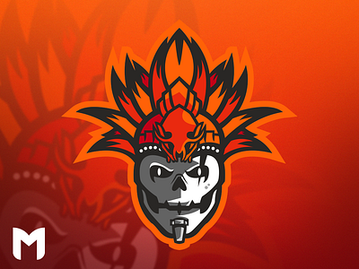 Skull Aztec God Mascot Logo