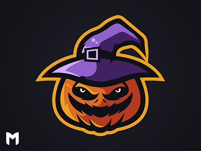 Halloween Pumpkin Mascot Logo branding clean design flat icon identity illustration illustrator lettering logo mascot logo mascot logo design minimal vector