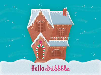 Hello Dribbble christmas design gingerbread house hellodribbble illustration