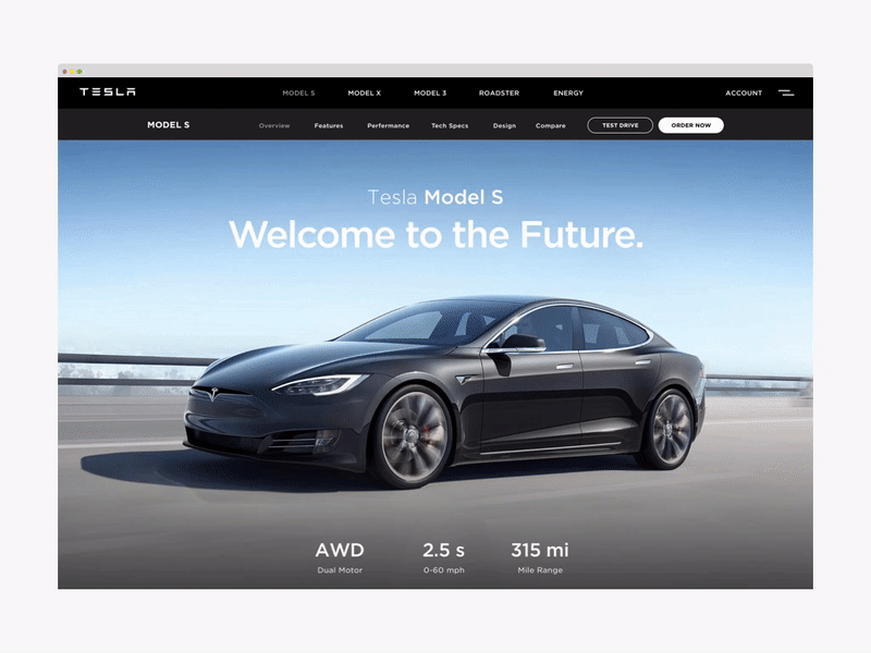 Tesla Models Website Rethink design interaction ui ux web