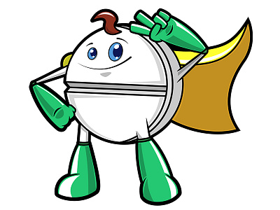 Tablet-Boy character design hero illustration pill remedy super hero tablet vector