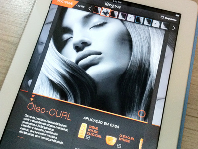 Kerastase iPad App app fashion hair interface ipad iphone kerastase orange ui user interface ux