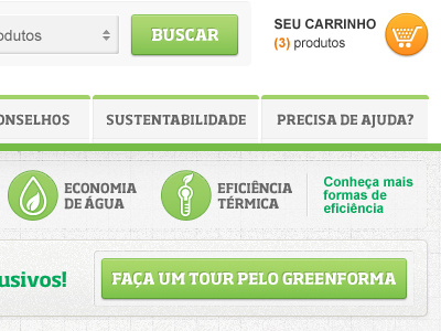 Greeforma Button and Submenu banner button ecommerce green interface orange ui user interface ux