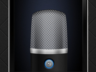 Music App black blue grey microphone music ui