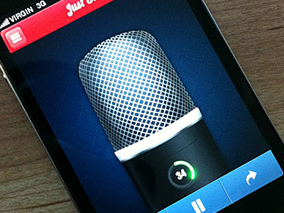 iPhone Sing App app blue grey interface ios iphone mic microphone red sing ui user interface ux