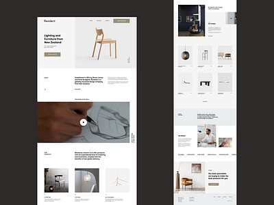 Resident Store - homepage branding design furniture homepage light studio type typography ui ux web website
