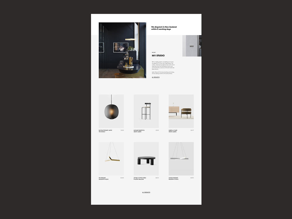 Resident Store - homepage by Yuli Shulgina on Dribbble