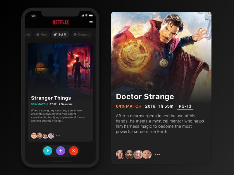 Movie App Concept 🎬 mobile card categories navigation netflix ui app