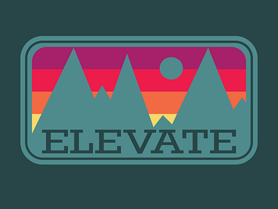 Elevate logo badge colour graphicdesign illustrator logo mountain patch vector