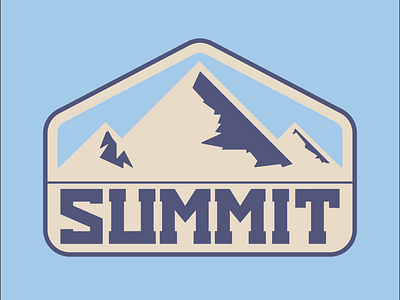 Summit adobe badge colour design graphicdesign illustrator logo mountain vector