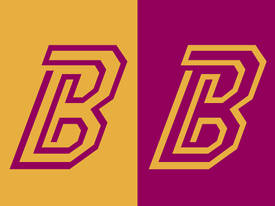 B logo adobe angles b colour design geometric gold graphicdesign illustrator lines logo purple vector