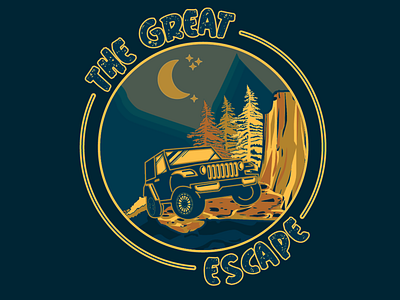 The Great Escape adobe badge colour design graphicdesign illustrator jeep logo mountain vector