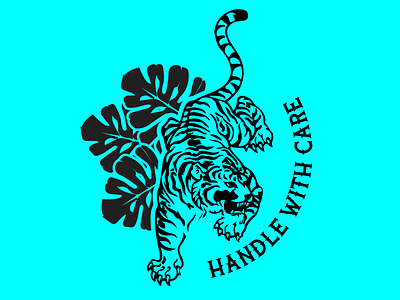 Handle With Care adobe branding colour design font graphicdesign illustrator logo tattoo tiger vector